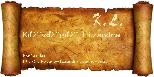 Kővágó Lizandra névjegykártya
